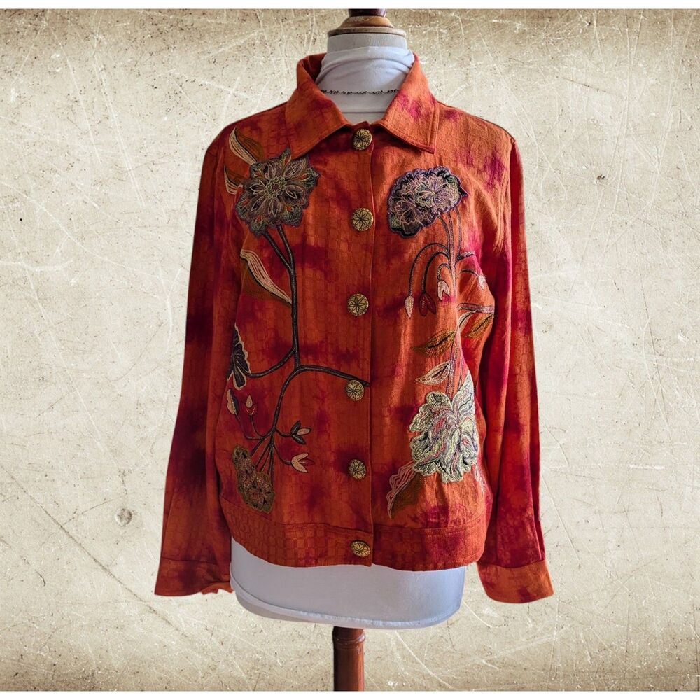 Alex Kim Vintage art to wear boho festival lightweight jacket  Sz M